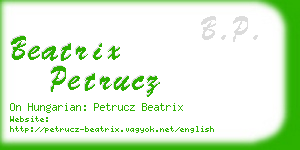 beatrix petrucz business card